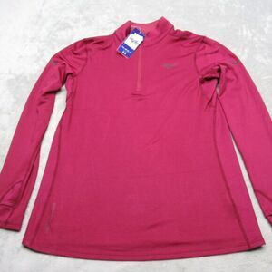 Mizuno Shirt Women Large Red performance Cycle Thermo Half Zip Pullover $95 NWD